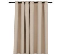 Tomostar Rideau occultant Aspect de Lin avec œillets Beige 290x245 cm