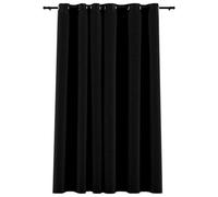Tomostar Rideau occultant Aspect de Lin avec œillets Noir 290x245 cm