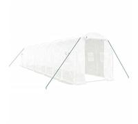 Tomostar Serre de Jardin Tunnel, Serre de Jardin avec Cadre en Acier Blanc 20 m² 10x2x2 m