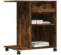 Tomostar Support d'Imprimante avec roulettes, Caisson de Bureau Support Imprimante Chariot Mobile Meuble Imprimante Bureau chêne fumé 60x40x68,5 cm