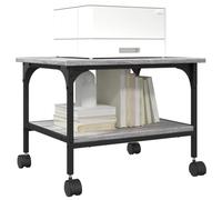 Tomostar Support d'Imprimante avec roulettes, Caisson de Bureau Support Imprimante Chariot Mobile Meuble Imprimante Bureau à 2 Niveaux Sonoma Gris 50x40x38 cm