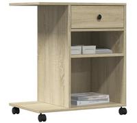 Tomostar Support d'Imprimante avec roulettes, Caisson de Bureau Support Imprimante Chariot Mobile Meuble Imprimante Bureau chêne Sonoma 60x40x68,5 cm
