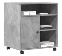 Tomostar Support d'Imprimante avec roulettes, Caisson de Bureau Support Imprimante Chariot Mobile Meuble Imprimante Bureau avec roulettes Gris béton 60x50x67 cm