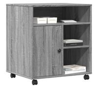 Tomostar Support d'Imprimante avec roulettes, Caisson de Bureau Support Imprimante Chariot Mobile Meuble Imprimante Bureau Sonoma Gris 60x50x67 cm