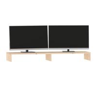 Tomostar Support Moniteur Double, Rehausser d'écran Support d'Ordinateur 100x27x10 cm Bois de pin solide