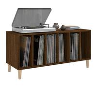 Tomostar Support pour Tourne-Disque, Porte-disques Présentoir Meuble de Rangement pour Disques Vinyles chêne Marron 100x38x48 cm Bois d'ingénierie