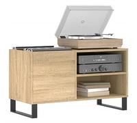 Tomostar Support pour Tourne-Disque, Porte-disques Présentoir Meuble de Rangement pour Disques Vinyles chêne Sonoma 85x38x48 cm Bois d'ingénierie