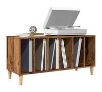 Tomostar Support pour Tourne-Disque, Porte-disques Présentoir Meuble de Rangement pour Disques Vinyles Vieux Bois 100x38x48 cm Bois d'ingénierie