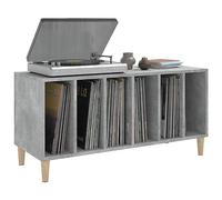 Tomostar Support pour Tourne-Disque, Porte-disques Présentoir Meuble de Rangement pour Disques Vinyles Gris béton 100x38x48 cm Bois d'ingénierie