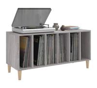 Tomostar Support pour Tourne-Disque, Porte-disques Présentoir Meuble de Rangement pour Disques Vinyles Sonoma Gris 100x38x48 cm Bois d'ingénierie