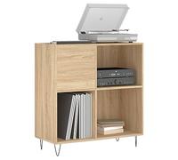 Tomostar Support pour Tourne-Disque, Porte-disques Présentoir Meuble de Rangement pour Disques Vinyles chêne Sonoma 84,5x38x89 cm Bois d'ingénierie