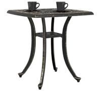 Tomostar Table d'appoint avec Trou de Parasol en Métal, Table Bistro Carrée de Balcon Jardin Terrasse Extérieure Bronze 53x53x53 cm Aluminium coulé