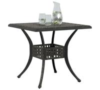 Tomostar Table d'appoint avec Trou de Parasol en Métal, Table Bistro Carrée de Balcon Jardin Terrasse Extérieure Bronze 80x80x75 cm Aluminium coulé