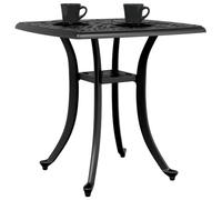 Tomostar Table d'appoint avec Trou de Parasol en Métal, Table Bistro Carrée de Balcon Jardin Terrasse Extérieure Noir 53x53x53 cm Aluminium coulé