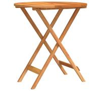 Tomostar Table d'appoint Pliable avec Trou de Parasol, Table Bistro Ronde de Balcon Jardin Terrasse Extérieure Ø60x75 cm Bois d'eucalyptus Solide