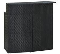 Tomostar Table de Bar Haute, Îlot Central Bar Table de Jardin Extérieur Noir 120x55x110 cm Résine tressée