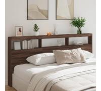 Tomostar Tête de lit avec Rangement, Armoire Tête de lit sur Pied Meuble de Chambre à Coucher avec LED chêne Marron 220x17x102 cm
