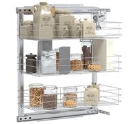 Tomostar Tiroir Coulissant Cuisine, Tiroir Télescopique Panier Coulissant Meuble pour Armoire de Cuisine à 3 niveaux métallique de cuisine 47x25x56 cm