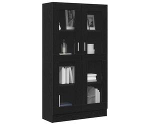 Tomostar Vitrine en Verre, Armoire Vitrine de Collection Buffet Haut Cuisine Bibliothèque Chêne Noir 82,5 x 30,5 x 150 cm Bois d'ingénierie