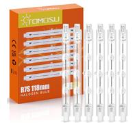 Tomosu 6x Ampoule Halogène R7s 118mm 230W, Dimmable, 4650LM, Blanc Chaud | 220-240V, 2800K, Angle de Faisceau de 360°, J118 Ampoule Crayon Halogene pour Sécurité, Lampadaire, Halogène Linéaire R7s