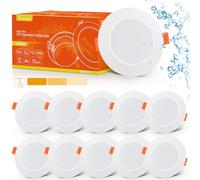 Tomosu Lot de 10 plafonniers LED encastrés à intensité variable, blanc chaud 3000 K, IP44, plafonniers LED 5 W 450 lm, 220-240 V, coupe Φ78-85 mm, 24 mm, ultra fins pour salle de bain, cuisine, salon