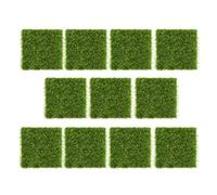 Tomotato 10 PCS Mini Tapis de Gazon Artificiel, 2,95x2,95 Pouces Faux Carreaux de Gazon Miniature Décoration de Pelouse pour la Maison Chambre d'Animalerie Balcon Fée Jardin Maison de
