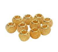 Tomotato 10 Pièces de Perles Espacement, Boule en Alliage, Perle Ronde en Maille Creuse, Perles Amples, Boule Espacement pour Fabrication de Bijoux, Bricolage, Artisanat, Collier (Or)