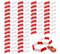Tomotato 120 Pièces Barrières de Course Télécommandées, Piste de Course RC Portables, Monter Soi-Même, Barrière de Voiture RC en Plastique pour Circuits de Course pour Enfants et Amateurs