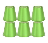 Tomotato 14.3x13x9.3cm 6 Pièces Petits Abat-Jour en Tissu, Ampoules E14 à Clipser, Abat-Jour en Forme de Baril de Remplacement pour Lampes de Lustre de Plafond Mural de Table(Vert)