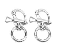 Tomotato 2pcs Mousqueton à Oeil Tournant, Mousqueton à Ressort pour Gréement Maritime, Acier Inoxydable, pour Bateau, Voilier et Applications Extérieures (76MM)