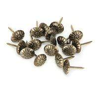 Tomotato 500pcs Punaises de Tapisserie D'Ameublement Vintage, 11x16mm Clous de Meubles éPingles Bulle TêTe Clou Marguerite Motif RéTro Bronze Canapé Fixer DéCoration De La Maison