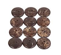 Tomotato 50pcs 25mm Boutons en Bois, Boutons en Bois de Coquille de Noix de Coco de 25mm 2 Trous Boutons Ronds de Texture de Noix de Coco pour Bricolage Vêtements Couture Artisanat Décoratif