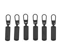 Tomotato 6Pcs Tirette Fermeture Eclair, Languette Détachable de Tirette Acier Inoxydable pour Sac à Main Veste Bottes Jeans Manteau Valise Bagages(Noir)