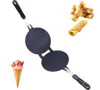 Tomotato Appareil à Gaufre, Moule en Alliage d'Aluminium Antiadhésif pour Cornets de Glace, Rouleaux d'Œufs, Cônes de Gaufres, Polyvalent pour Cuisines Domestiques et Restaurants
