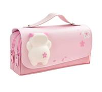 Tomotato Attaque à Crayon, Organisateur de boîtier à Crayon à Grande capacité à Double Complexion, Pochette à Crayon à Fermeture éclair pour Adolescents, Sac à Stylo Portable Mignon pour