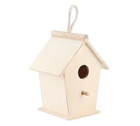Tomotato Bird House Cage Breeding Box, Nichoir en Bois pour Oiseaux avec Ouverture Métallique, pour Perruches et Petits Oiseaux, à Suspendre à l'Extérieur