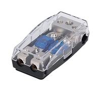 Tomotato Bloc de Distribution d'Alimentation pour Audio Auto, Support Fusible 1 Entrée 2 Sorties avec Couvercle Transparent pour Camions Bateaux