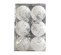 Tomotato Boules de Noël Transparentes en Acrylique avec Design Scène Hivernale, Décorations d'arbre Festives Résistantes pour Maison Bureau Fête Mariage - 6 Pièces