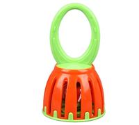 Tomotato, Cage Bell Rattle, Instrument de Percussion en Plastique Orff pour Enfants avec Poignée, pour Formation Musicale et Jeu Rythmique (W214 Orange et Vert)