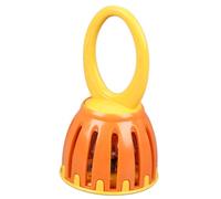 Tomotato, Cage Bell Rattle, Instrument de Percussion en Plastique Orff pour Enfants avec Poignée, pour Formation Musicale et Jeu Rythmique (W215 Orange et Jaune)