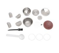 Tomotato Capsule Café en Acier Inoxydable, Couvercle Silicone Facile à Nettoyer Multifonction Portable avec Filtre et Brosse, Récipient à Café Réutilisable pour Maison Bureau Voyag