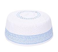 Tomotato Chapeau Kufi de Prière Musulmane, Tissu en Coton Mélangé de Polyester, Masculin Islam Broderie Chapeau de prière Turc Arabie Traditionnelle Casquette pour Hommes(59cm-Bleu)