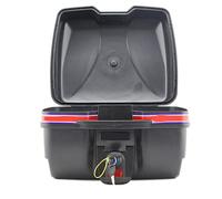 Tomotato Coffre Arrière de Moto, 35x24,5x27cm Support de Stockage de Coffre Supérieur Arrière de Moto Étanche Noir pour Scooter de Véhicule Électrique