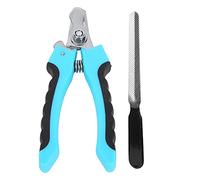 Tomotato Coupe Ongles pour Chiens et Chats, Matériau ABS et TPR avec Limiteur de Sécurité et Lime à Ongles, pour Soins des Griffes des Animaux Domestiques (Bleu Acide Grande Taille)