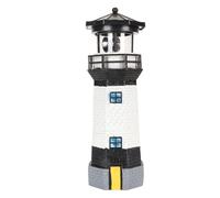 Tomotato Décorative Phare Solaire, Lampe de Phare Solaire LED Rotative à 360 Degrés, Décoration Lampe Ornement pour Jardin Extérieur, Patio, Balcon, Pelouse(Noir)