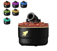 Tomotato Diffuseur d'Huiles Essentielles, Humidificateur à Pulvérisation avec 7 Couleurs LED, Flamme Volcan Silencieux, Cadeaux de Noël, Noir pour Bureau, Domicile, Hôtels