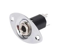 Tomotato Douille Jack Guitare Électrique, Plaque de Sortie Ronde en Métal Antiparasite pour Connexion Stable 6,35 mm pour Guitares et Basses Électriques