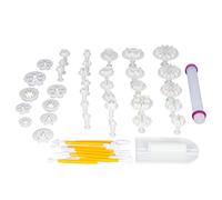 Tomotato Ensemble de moules à gâteau Fondant tomate 46 pièces, emporte-pièces, ustensiles de cuisson, Kit de décoration de gâteaux pour pâtisserie DIY