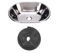 Tomotato Évier de Cuisine en Acier Inoxydable 14.72x10.79x3.94 Pouces avec Trou de Drain 40mm, Montage Encastré pour Camping-Car Bateau Food Truck
