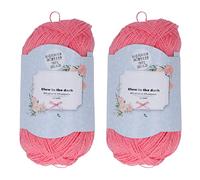 Tomotato Fil à Tricoter Lumineux, 2 Pièces 930 Yards Rouge Acrylique pour Vêtements Écharpe Chaussettes